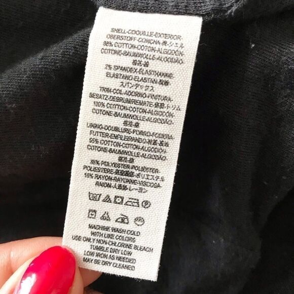 Free People black drape knit front denim jacket VGUC size 0 - Picture 15 of 16